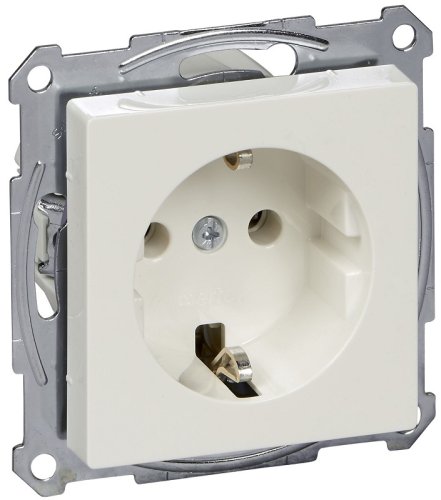 Розетка с заземлением без рамки Schneider Electric Merten System M 1-м. шторки полярно-белый картинка